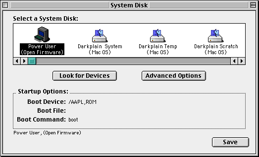 System Disk のスクリーンショット